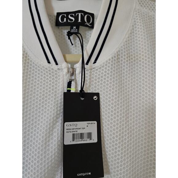 NwT Women's GSTQ Mesh Zip-Front Top Medium - Picture 3 of 4